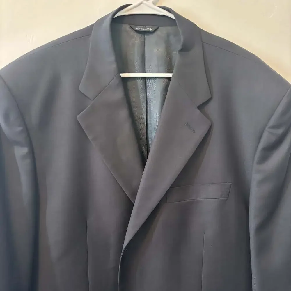 Gianni Manzoni Tendenza Black Blazer, 48, Angelico Super 140s Wool Made in Italy